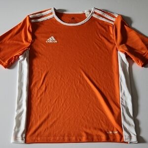 Adidas Bold Orange and White Athletic Tee
